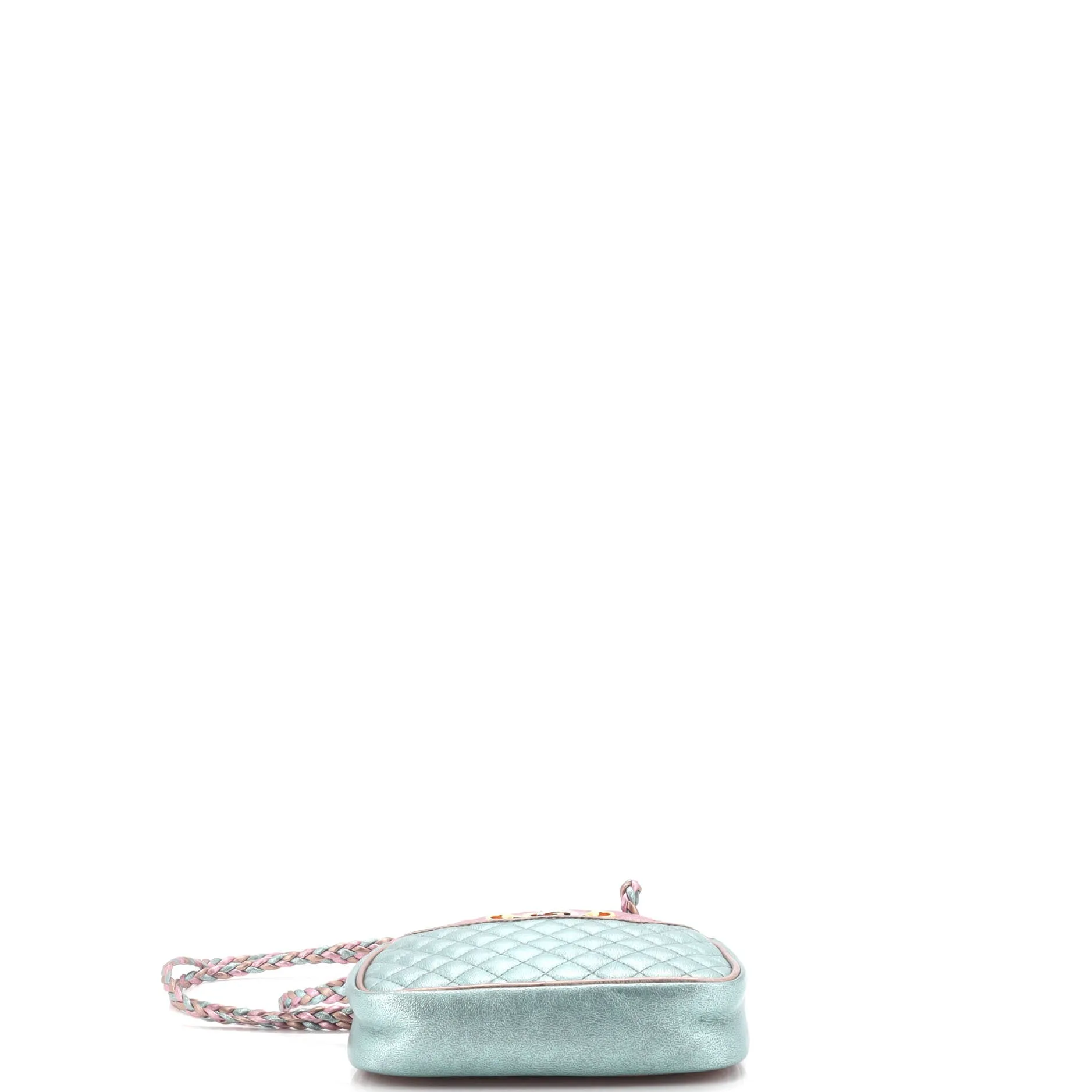 Trapuntata Camera Shoulder Bag Quilted Laminated Leather Mini