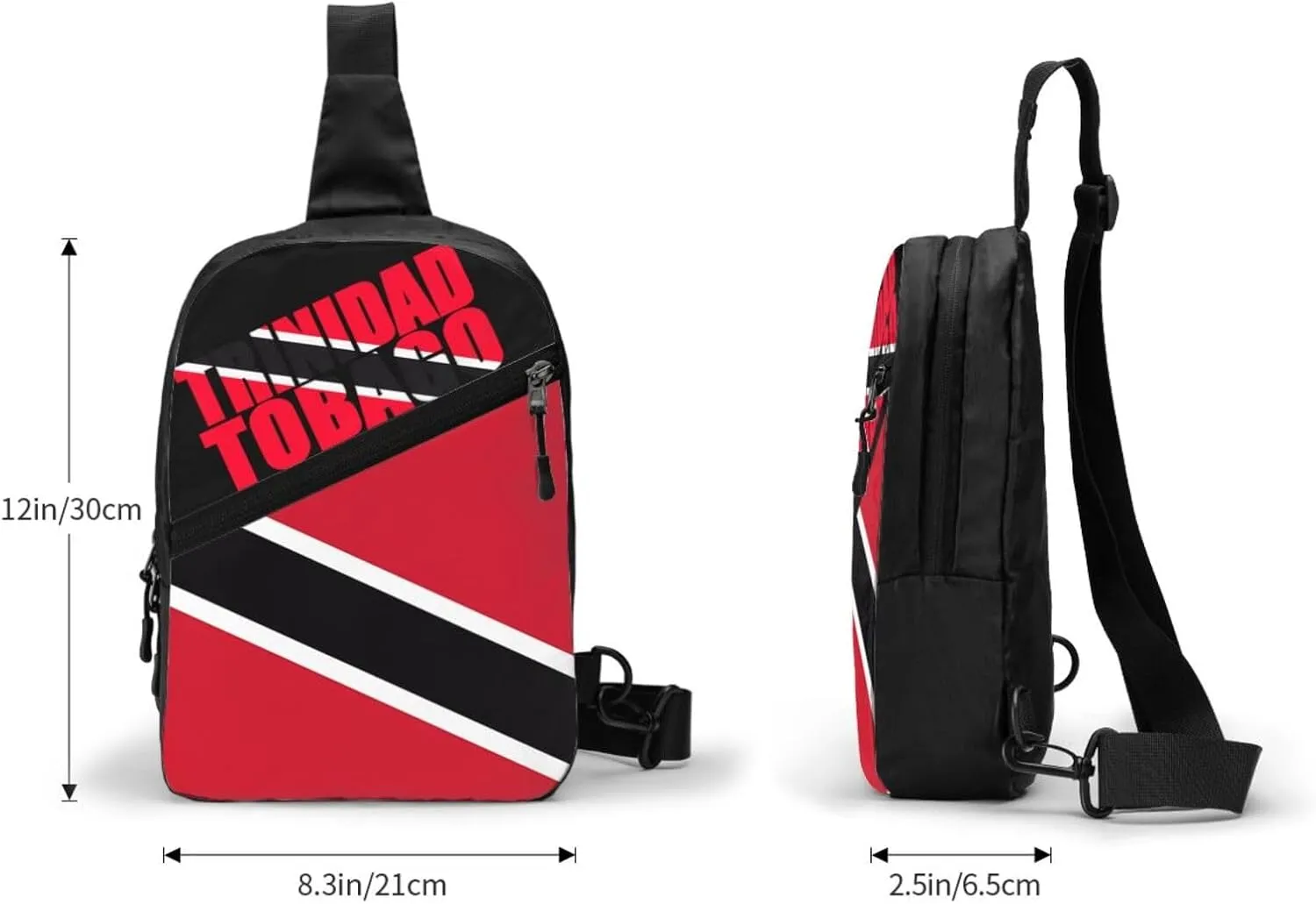 Trinidad and Tobago Flag Packable Crossbody Bag Portable Sling Bags Foldable Travel Daypack Reusable Sports Shoulder Backpack Diagonally Chest Bag for Workout