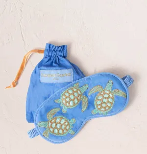 Turtle Conservation Eye Mask - Caribbean Blue Velvet