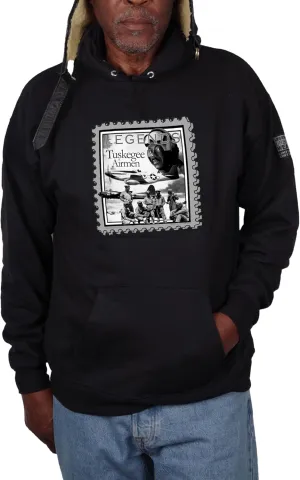 Tuskegee Airmen Hoodie Sweatshirt Classic Pullover | Front Pouch Pocket | Black Drawstring Hood