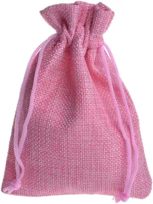 Tvoip 30Pack Burlap Bags with Drawstring Gift Bags Jewelry Pouch for Wedding Party and DIY Craft (Pink, 4 x 5.5 Inch)