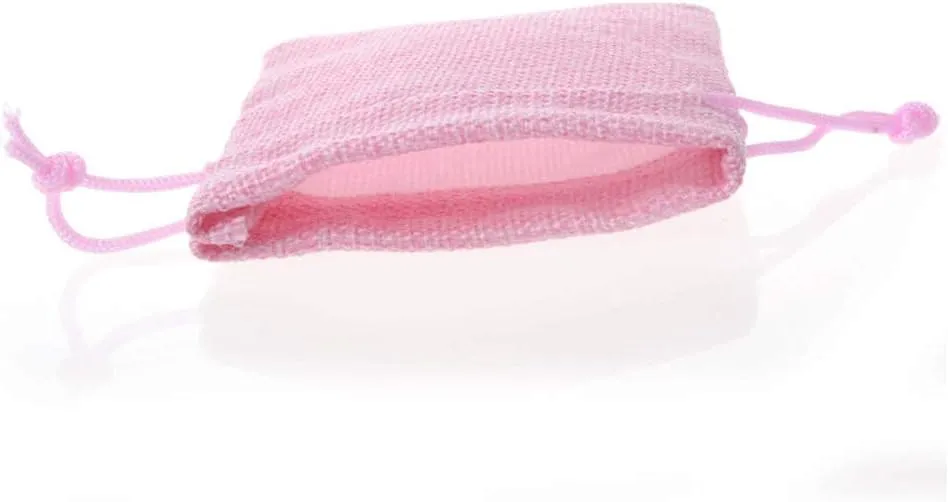 Tvoip 30Pack Burlap Bags with Drawstring Gift Bags Jewelry Pouch for Wedding Party and DIY Craft (Pink, 4 x 5.5 Inch)
