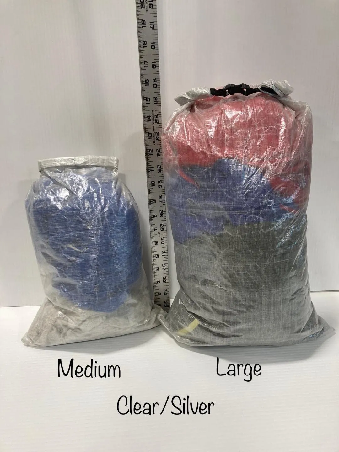 Ultra Lightweight Dyneema Roll Top Bag (L, Grey/Silver)