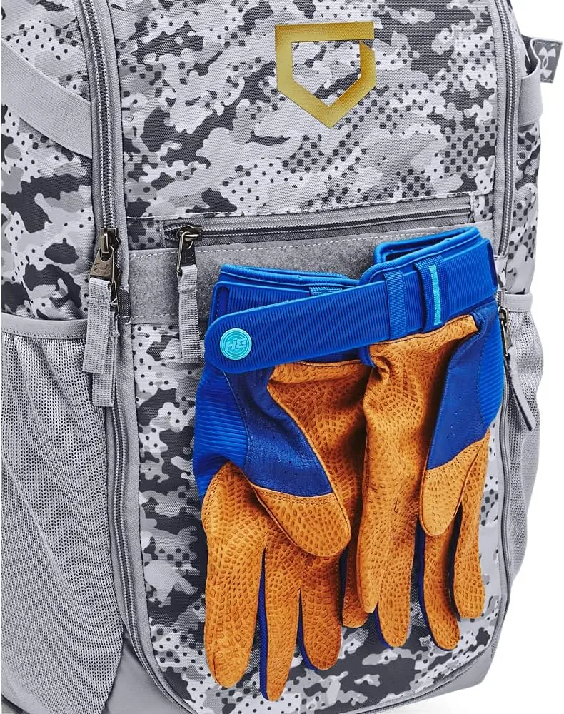 Under Armour Unisex-Adult Utility Baseball Backpack Print, (036) Steel / / Metallic Gold, One Size Fits All