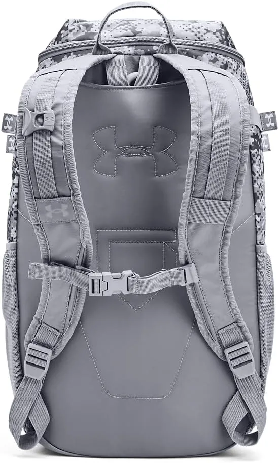 Under Armour Unisex-Adult Utility Baseball Backpack Print, (036) Steel / / Metallic Gold, One Size Fits All