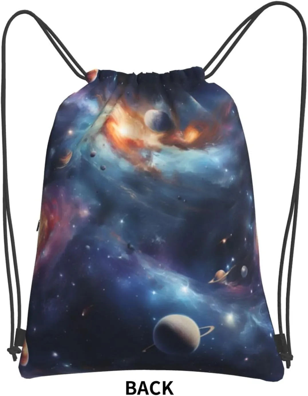Universe Space Galaxy Drawstring Backpack String Cinch Bag For Fitness Workout, Daily Commute, Travel