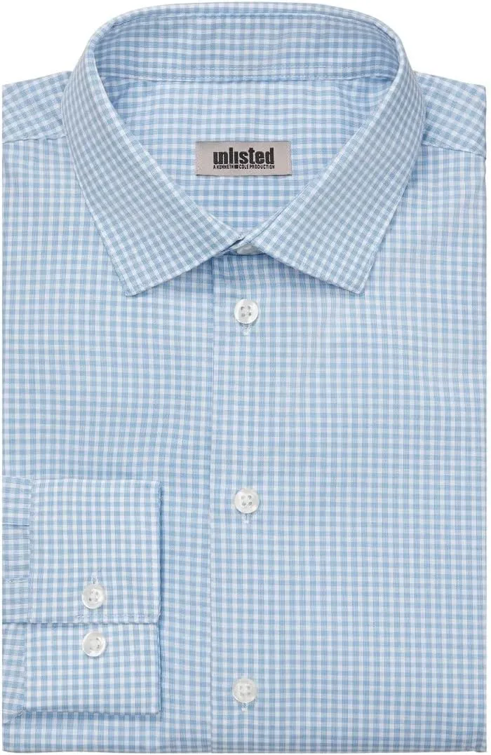 UNLISTED Men's Dress Shirt Regular Fit Checks and Stripes (Patterned)