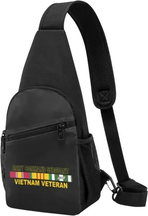 US Army Command Sergeant Vietnam Veteran Chest Pack Leisure Shoulder Crossbody Chest Bag