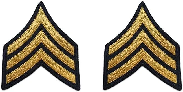 US Army Male Rank Gold On Blue Chevrons For ASU