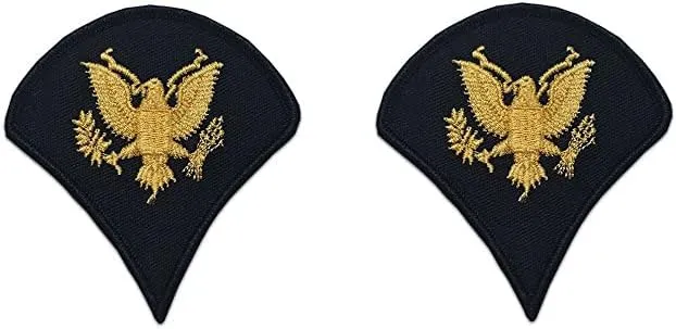 US Army Male Rank Gold On Blue Chevrons For ASU