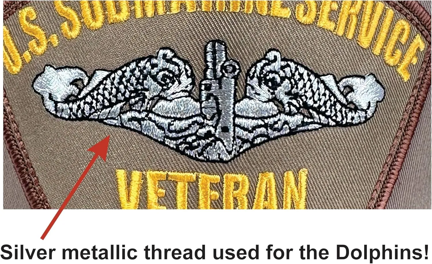 U.S. Submarine Service Veteran Hat Khaki   Free Sticker