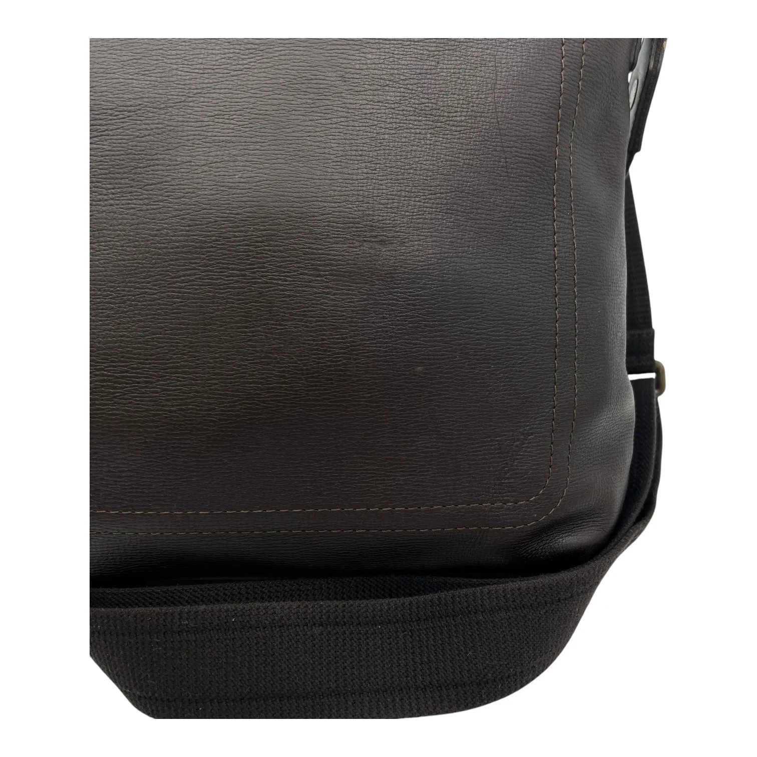 Utah Crossbody Bag Brown in Taiga Leather, Brushed Gold hardware