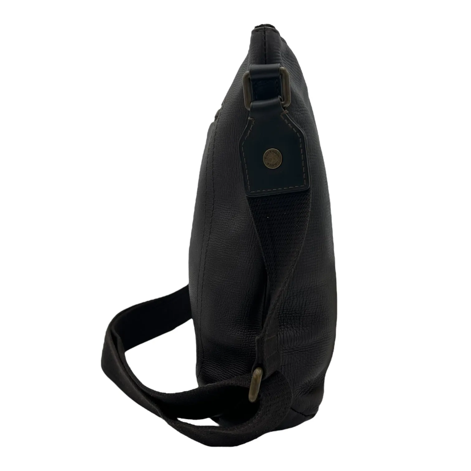 Utah Crossbody Bag Brown in Taiga Leather, Brushed Gold hardware