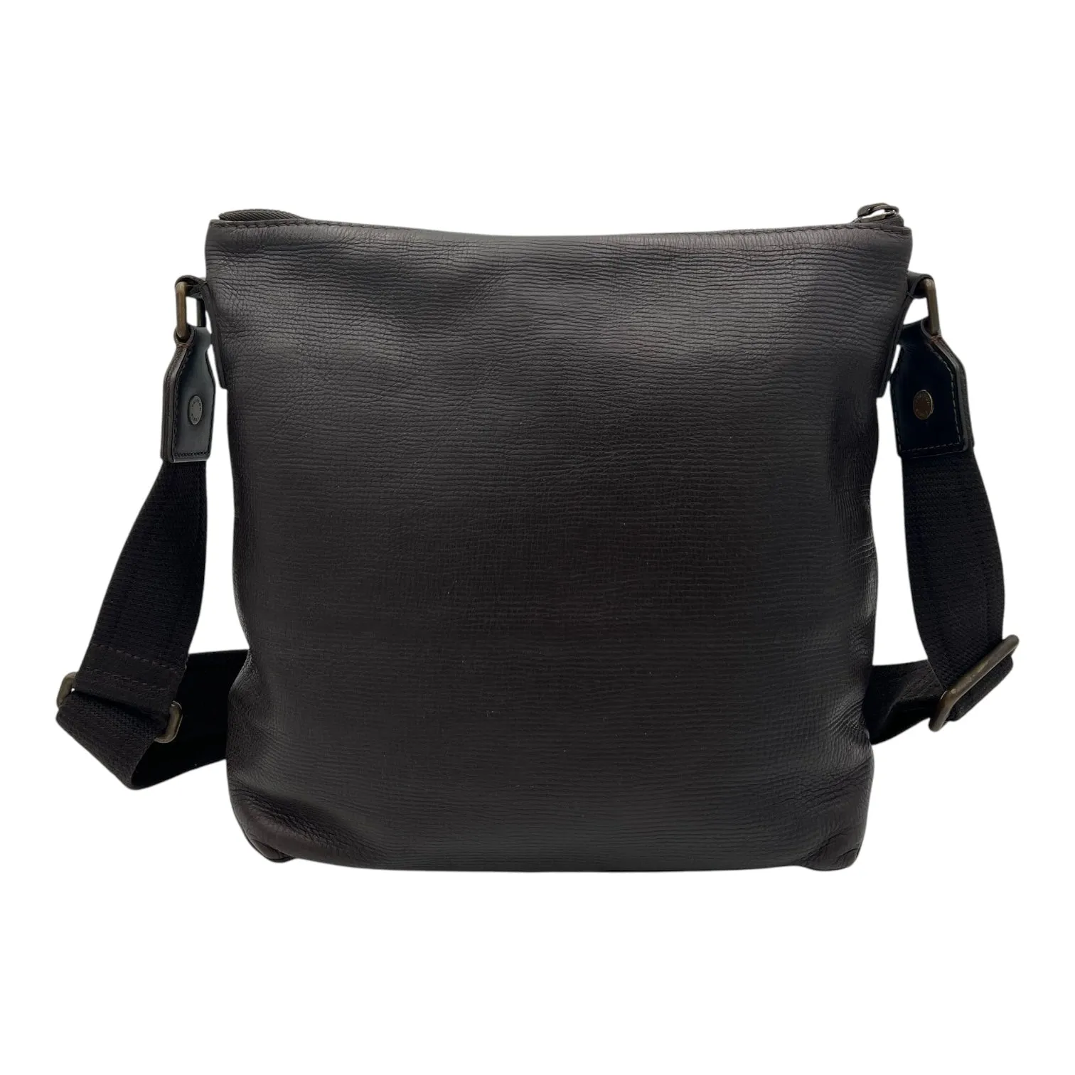 Utah Crossbody Bag Brown in Taiga Leather, Brushed Gold hardware