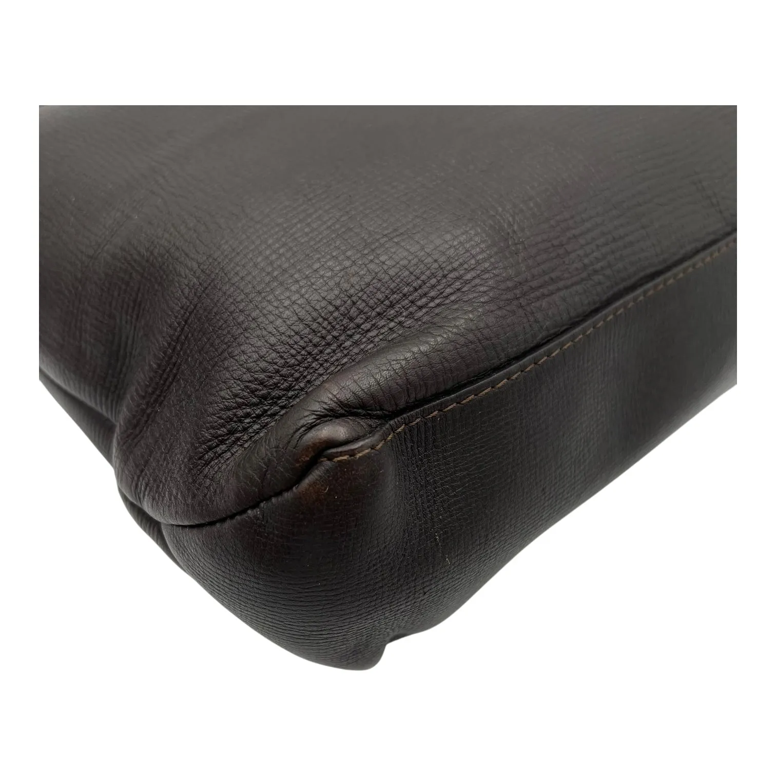 Utah Crossbody Bag Brown in Taiga Leather, Brushed Gold hardware