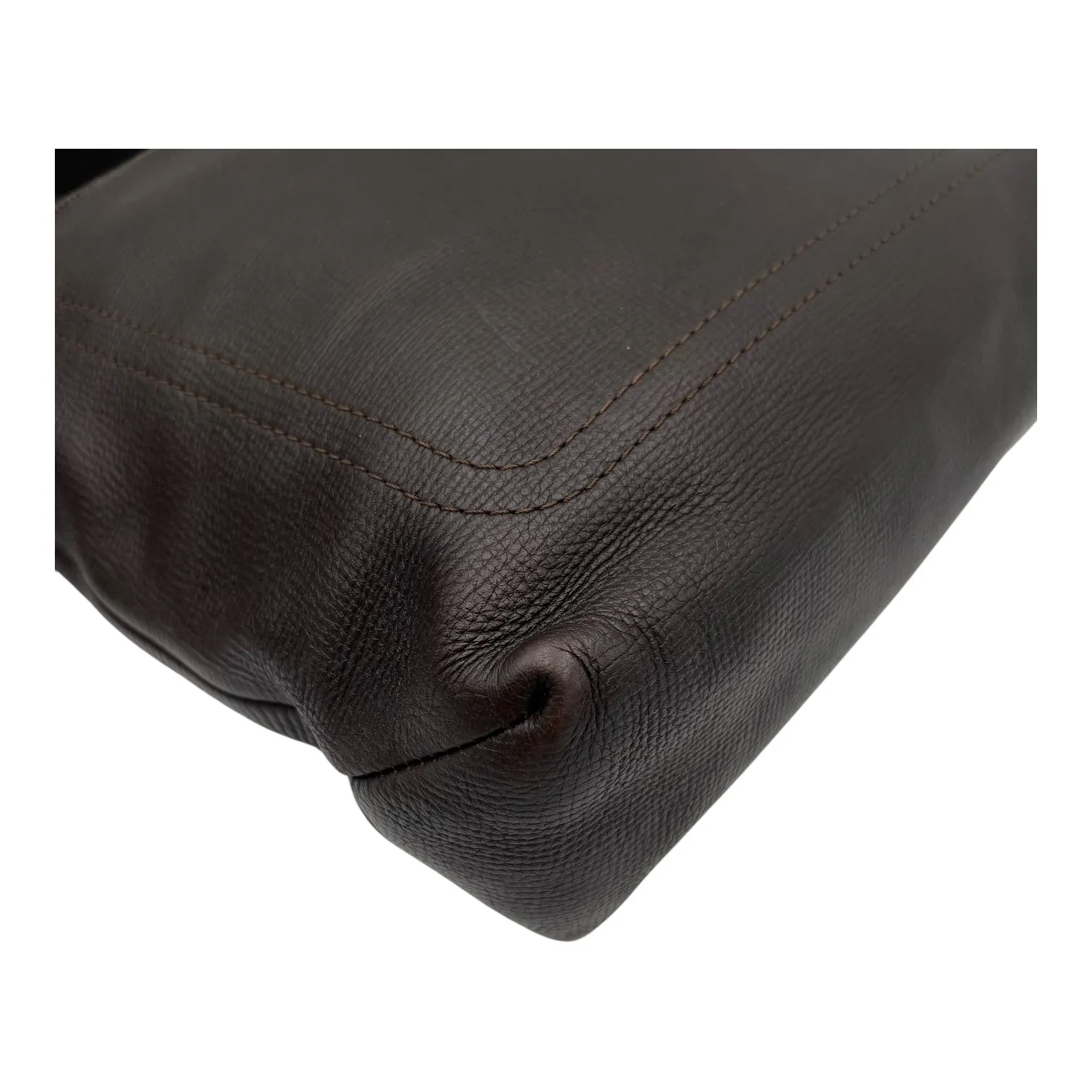 Utah Crossbody Bag Brown in Taiga Leather, Brushed Gold hardware