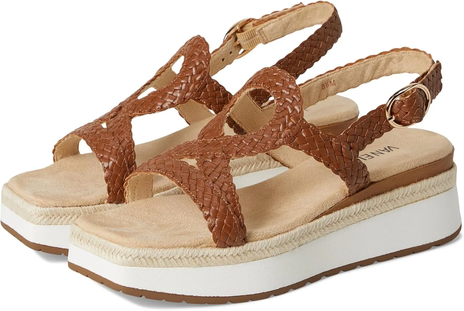 VANELi Womens Emalia Metallic Platform Casual Sandals Casual Low Heel 1-2" - Gold