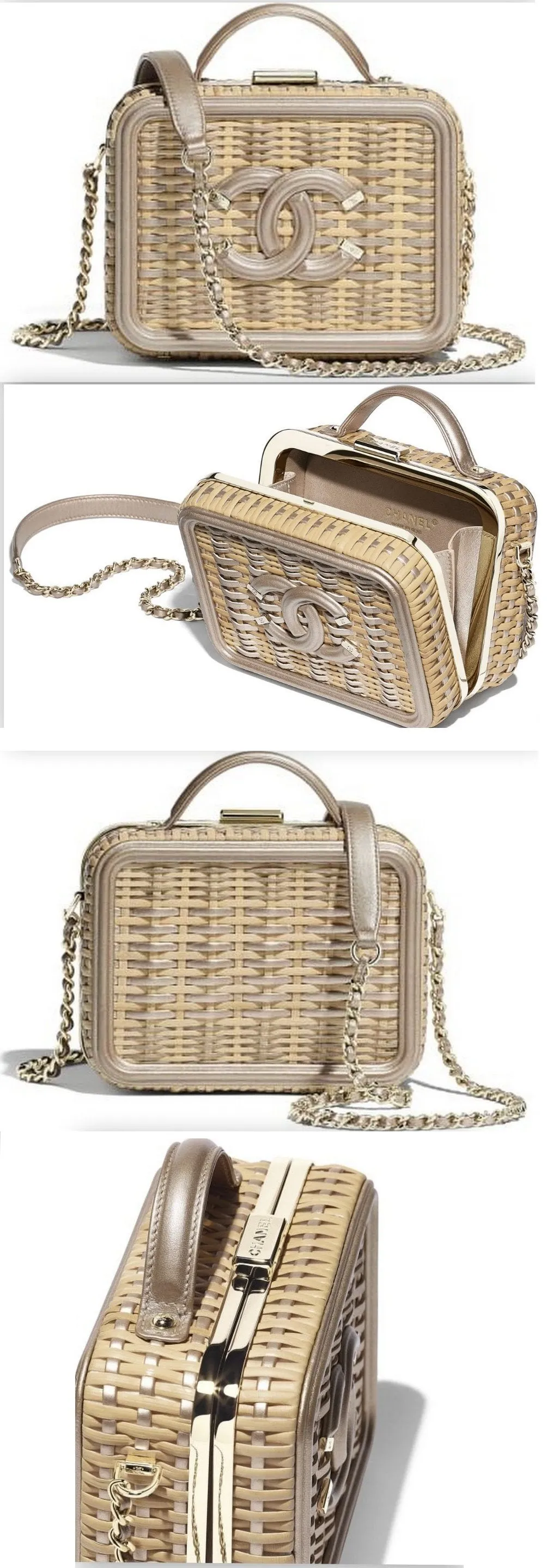 Vanity Case, Beige & Gold