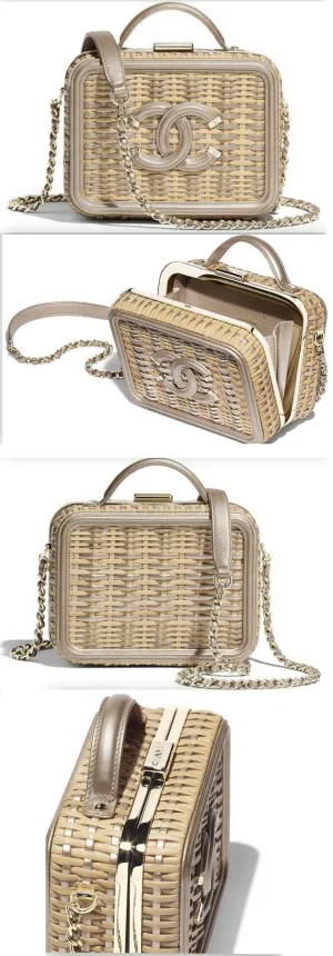 Vanity Case, Beige & Gold