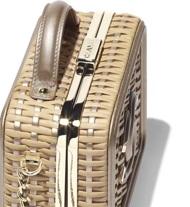 Vanity Case, Beige & Gold
