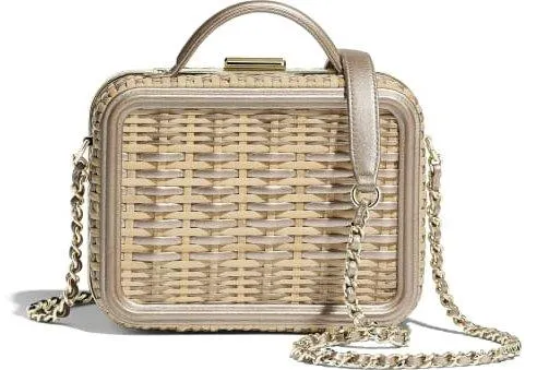 Vanity Case, Beige & Gold