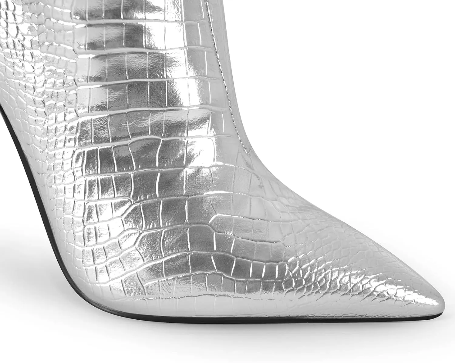 VERISSON Women's Over Knee Metallic Boots Point Toe Clorfulr Stiletto High Heels Zip up Thigh Booties