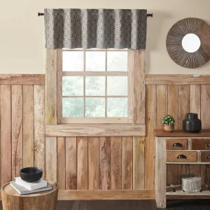 VHC Brands Custom House Black & Tan Jacquard Valance 18x60, Window Treatment, Bedroom, Living Room, Dining Room, and Kitchen Decor, Cotton, Custom House Collection, 18x60, Natural