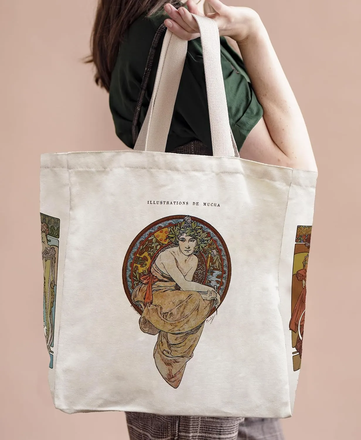 Vintage Aesthetic Canvas Tote Bag Reusable Personalized Shoulder Shopping Bag,