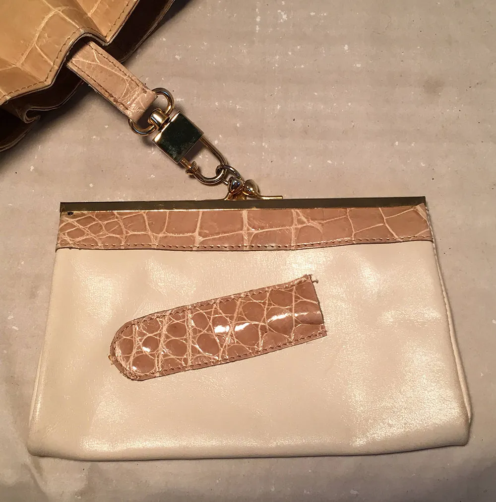 Vintage Morabito Tan Alligator Shoulder Bag