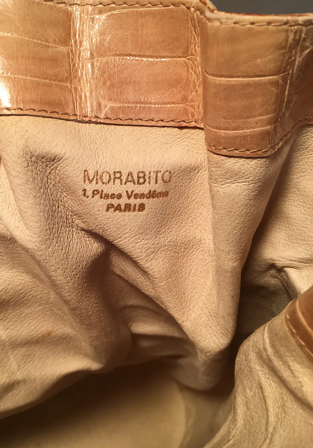 Vintage Morabito Tan Alligator Shoulder Bag