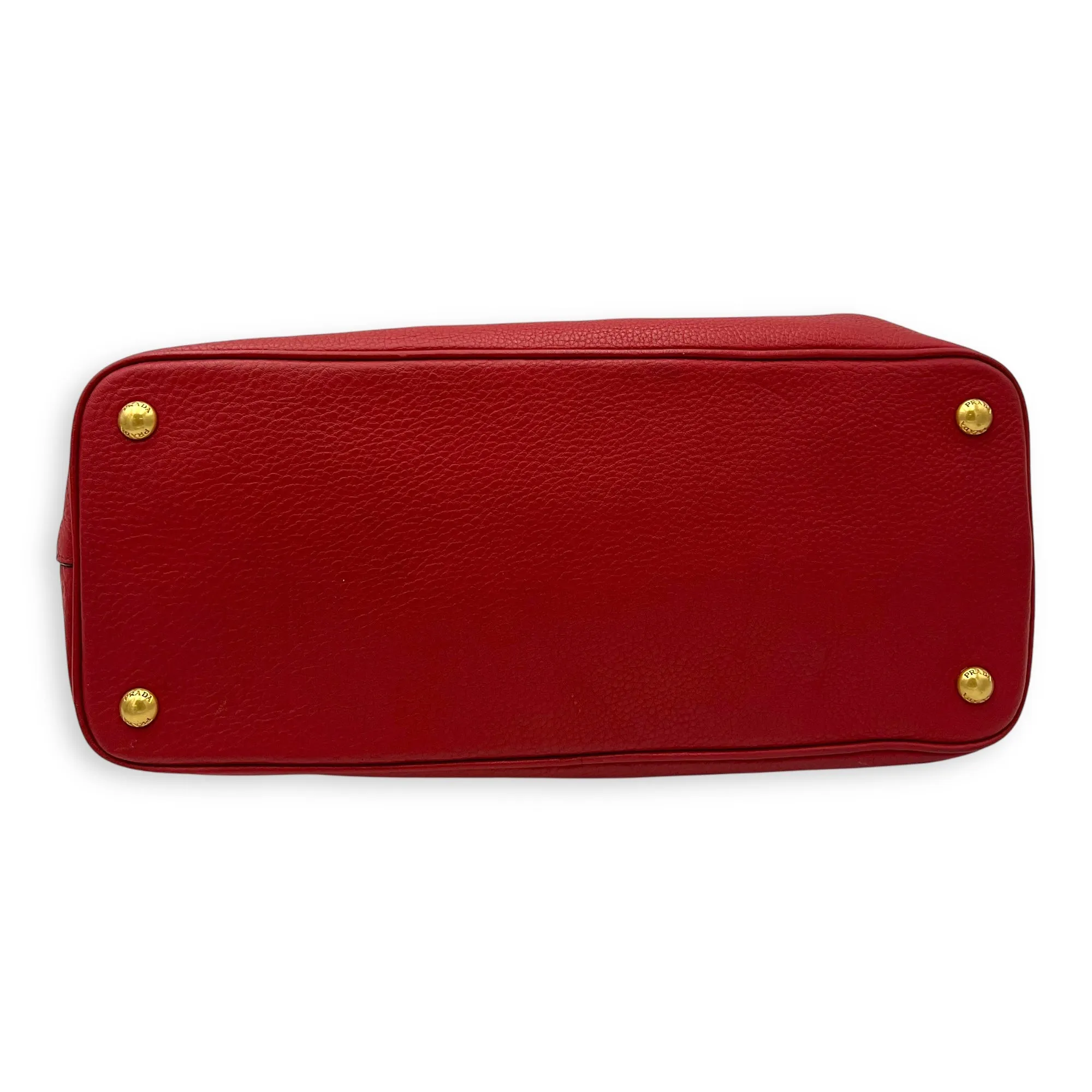 Vitello Daino Medium Red Crossbody Bag in Calfskin, Gold hardware