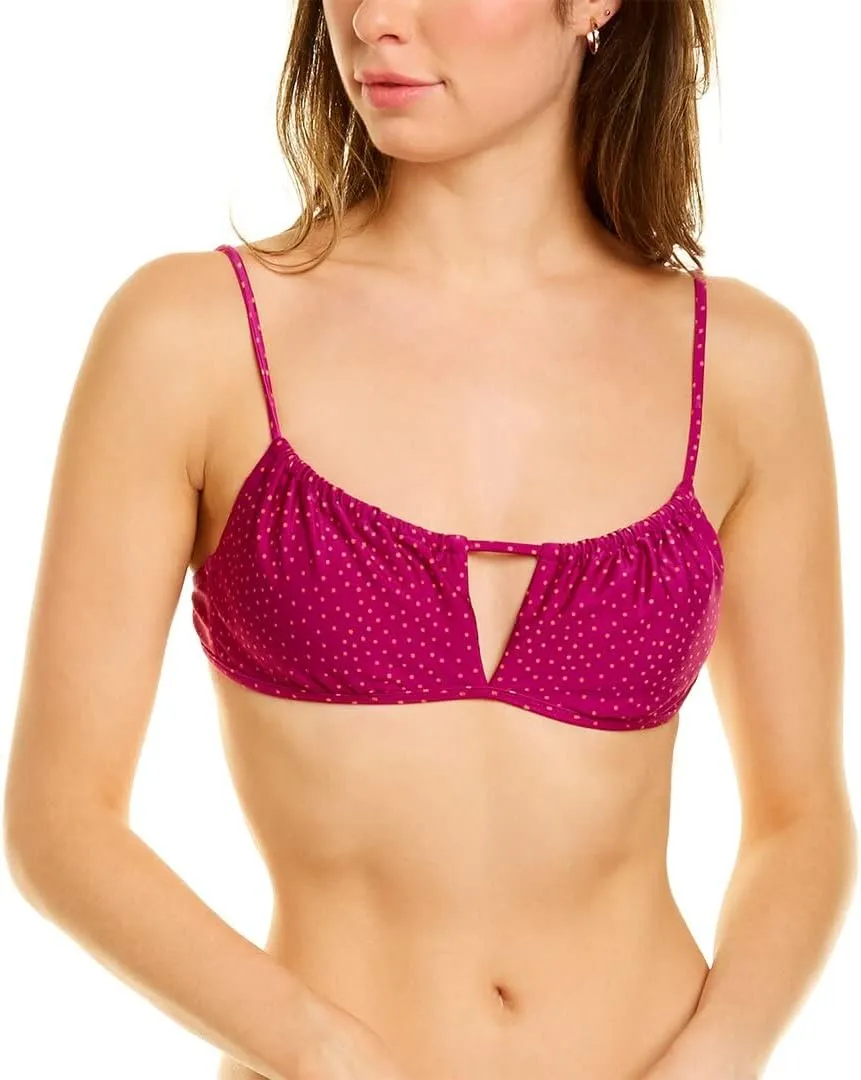 VIX Womens Louise Nina Square Neck Bikini Top, M, Purple
