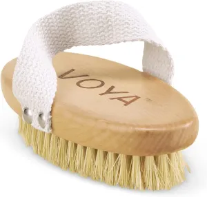 VOYA Exfoliating Body Brush & Organic Cotton Pouch, Body exfoliator, Smooth Skin