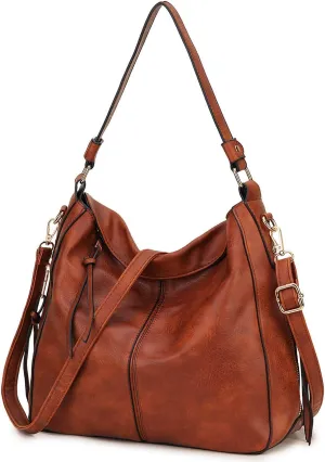 VX VONXURY Hobo Bags for Women, Faux Leather Tote Purse Ladies Handbag Medium Shoulder Bags with Side Pockets for Work Travel