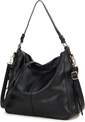VX VONXURY Hobo Bags for Women, Faux Leather Tote Purse Ladies Handbag Medium Shoulder Bags with Side Pockets for Work Travel