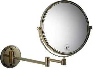 Wall-Mounted Makeup Mirror 6-inch Cosmetic Mirror Bathroom Wall-Mounted Folding Gold Beauty Mirror Double-Sided