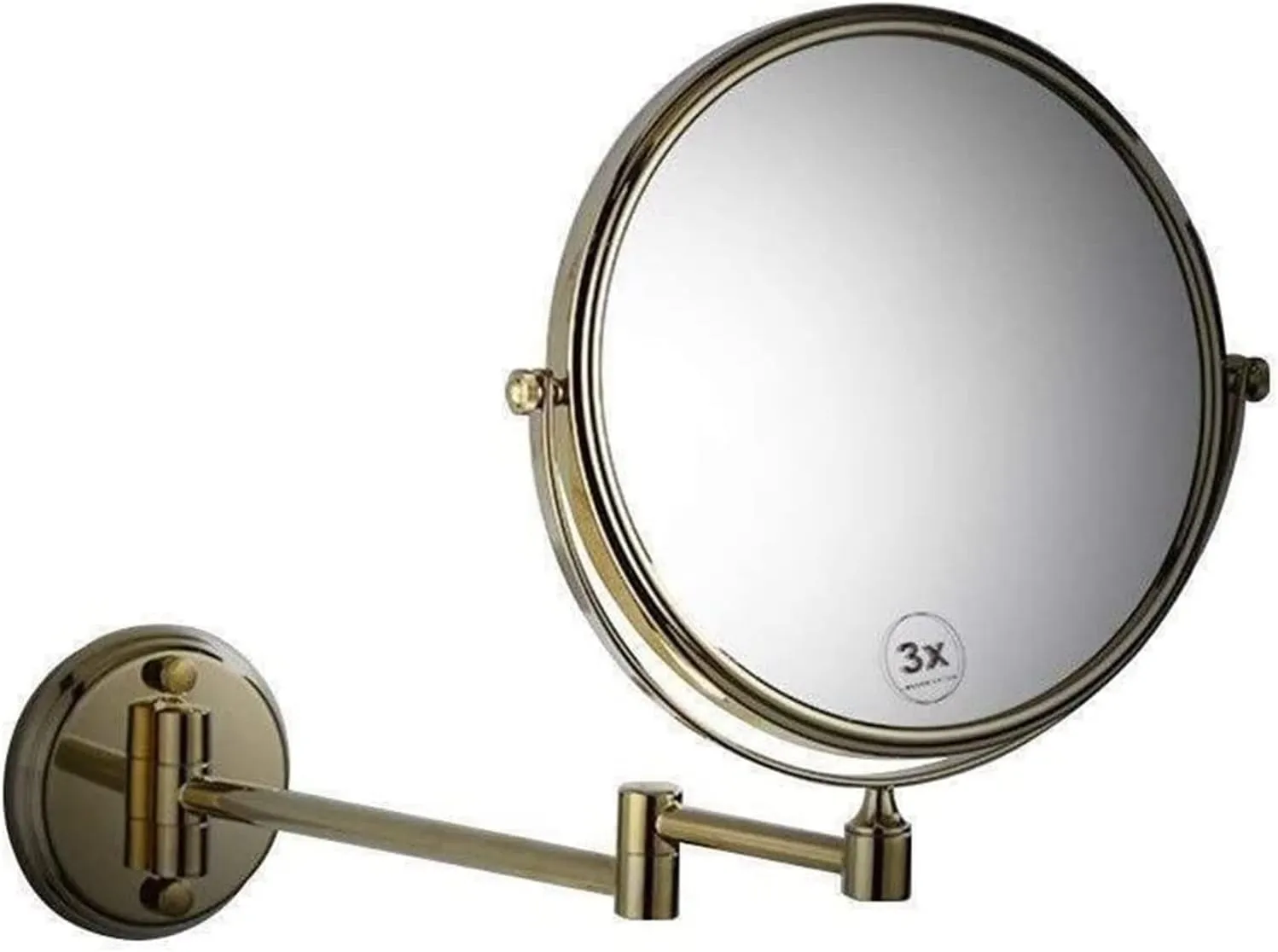Wall-Mounted Makeup Mirror 6-inch Cosmetic Mirror Bathroom Wall-Mounted Folding Gold Beauty Mirror Double-Sided