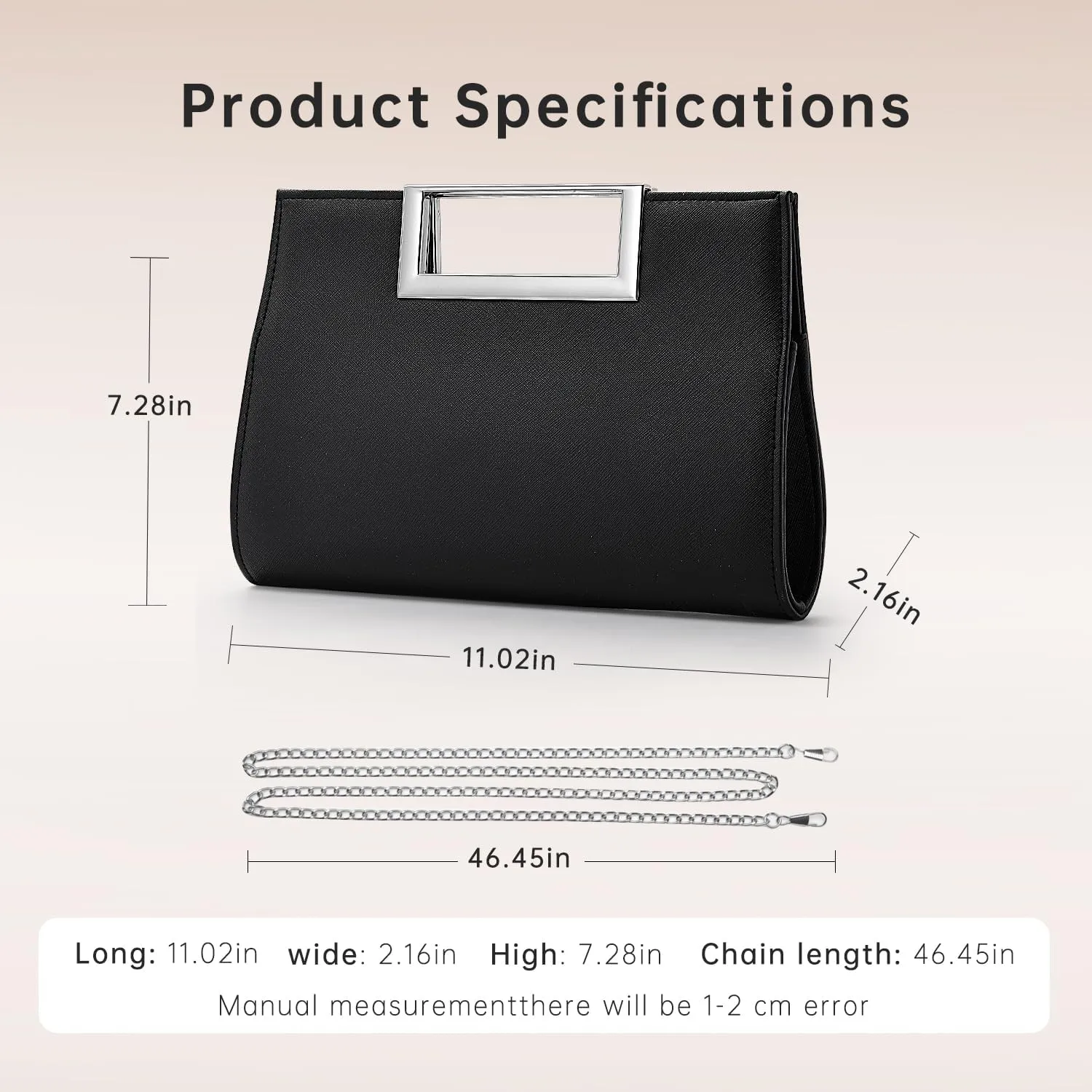 WALLYN'S Clutch Purse for Women PU Leather/Straw Evening Party Metal Grip Cut it out Handbag with Shoulder Chain Strap
