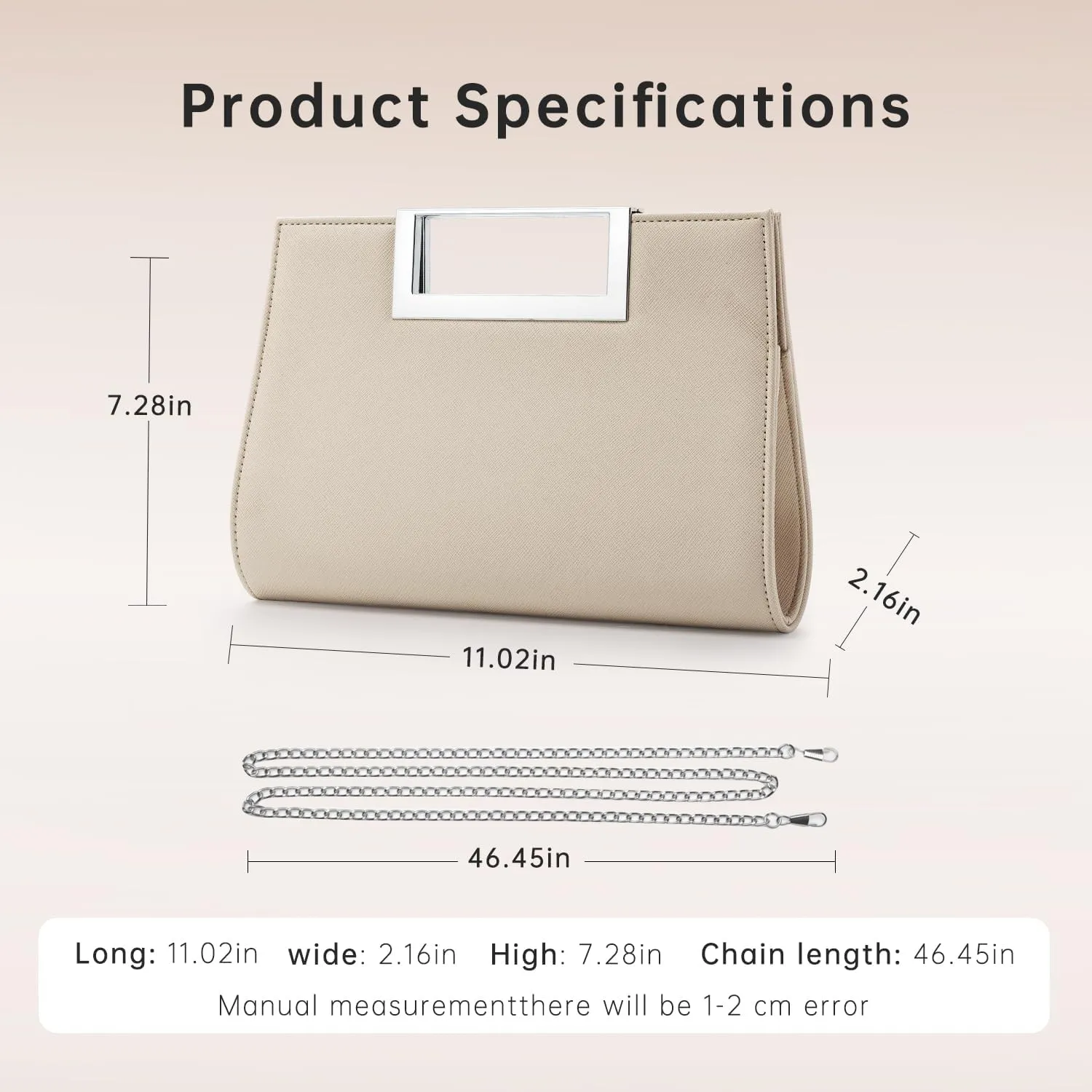 WALLYN'S Clutch Purse for Women PU Leather/Straw Evening Party Metal Grip Cut it out Handbag with Shoulder Chain Strap