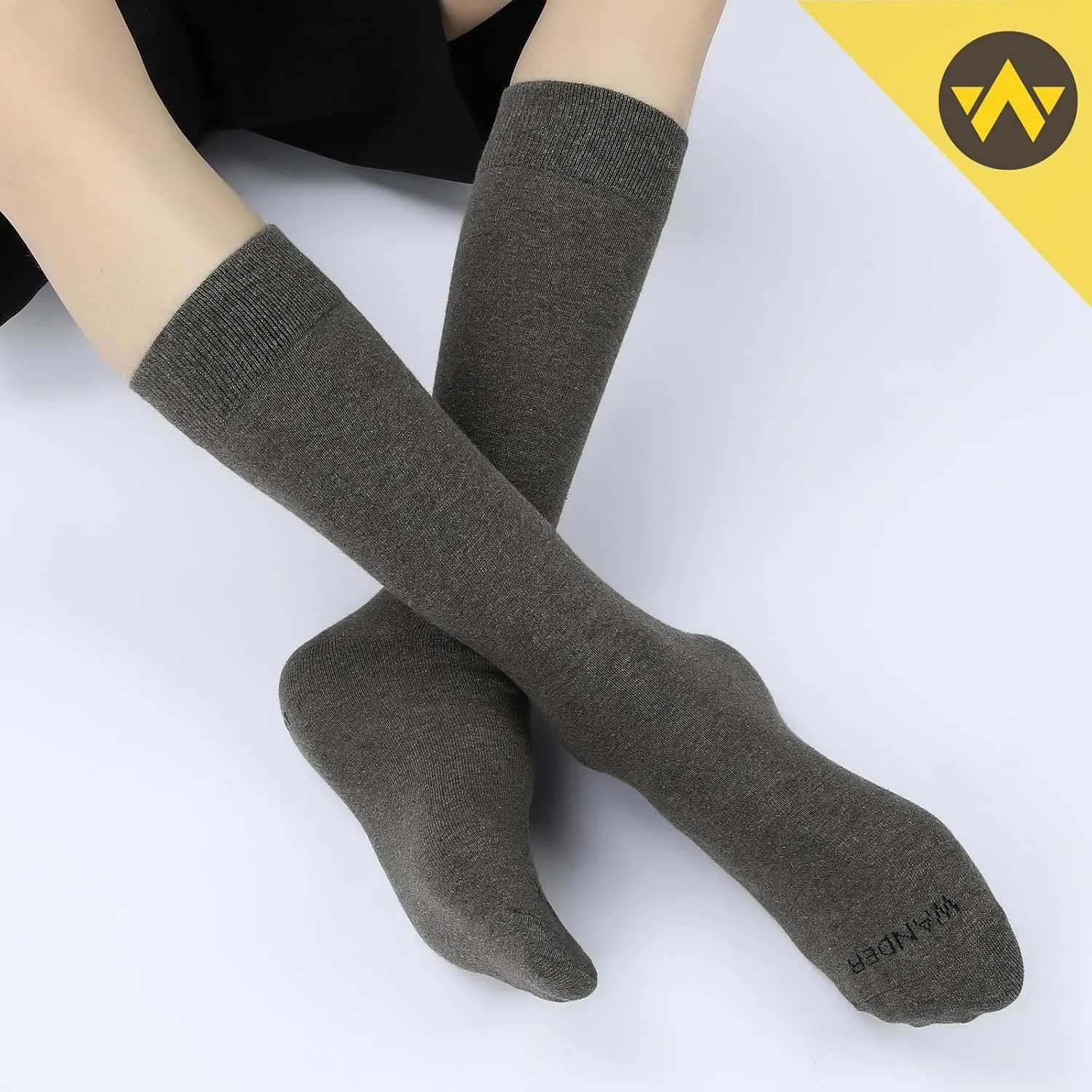 WANDER Men's Dress Socks Cotton Thin Classic Lightweight Socks 6/8 Pairs Solid & Patterned Soft Breathable Socks