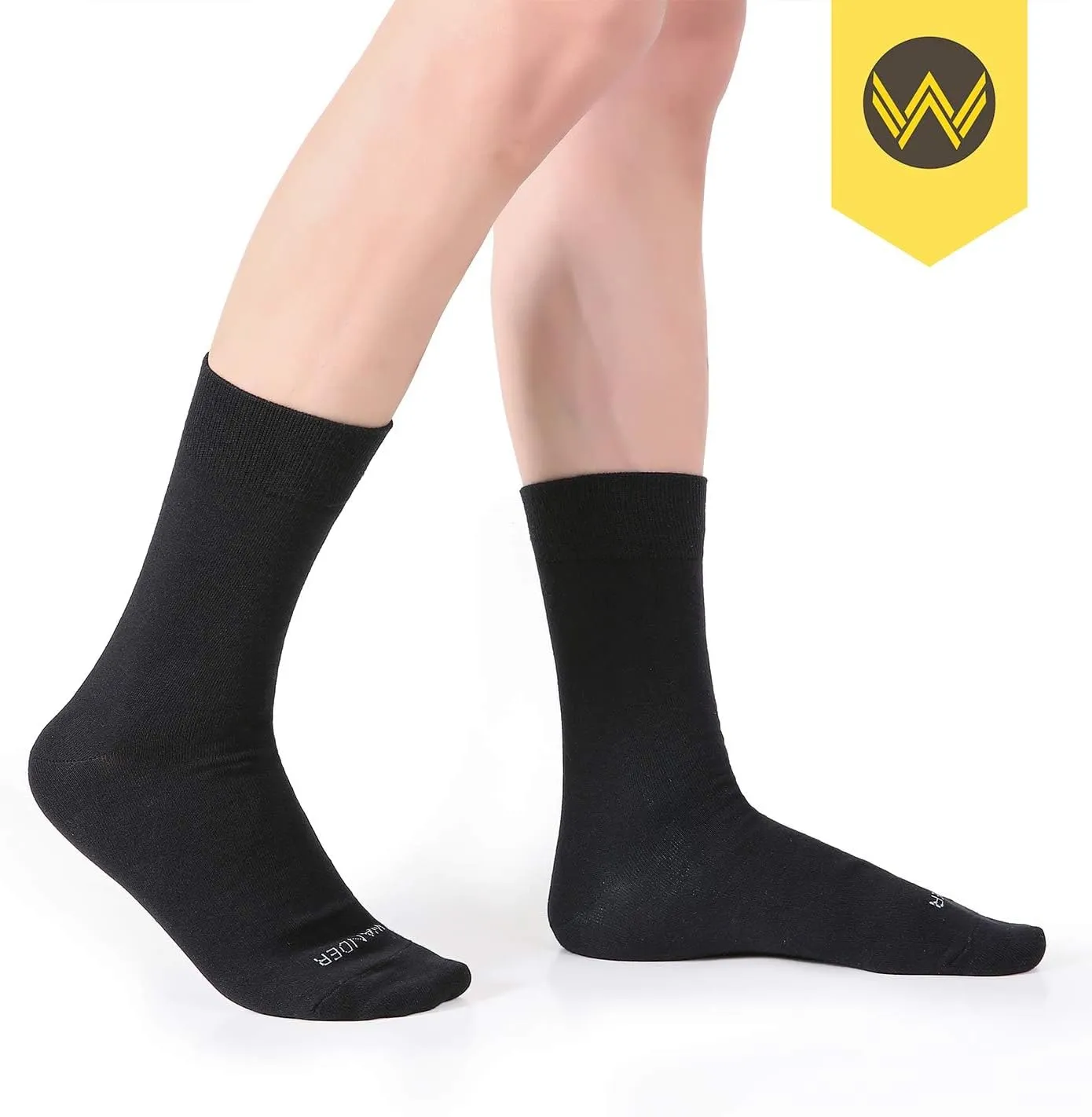 WANDER Men's Dress Socks Cotton Thin Classic Lightweight Socks 6/8 Pairs Solid & Patterned Soft Breathable Socks