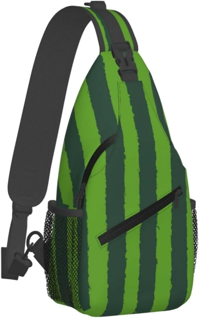 Watermelon Watermelon Skin Crossbody Bag Adjustable Sling Bag Casual Chest Bags Travel Shoulder Backpack