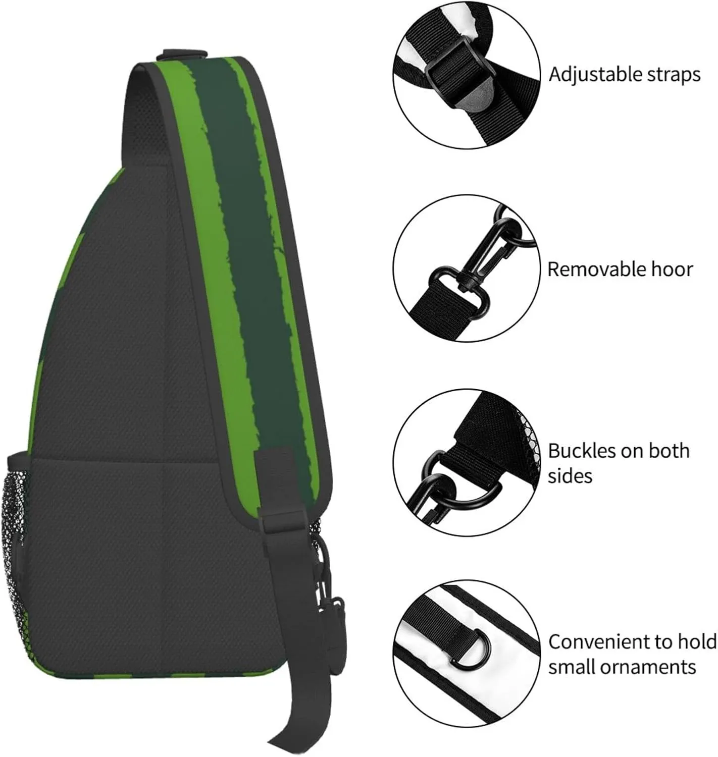 Watermelon Watermelon Skin Crossbody Bag Adjustable Sling Bag Casual Chest Bags Travel Shoulder Backpack