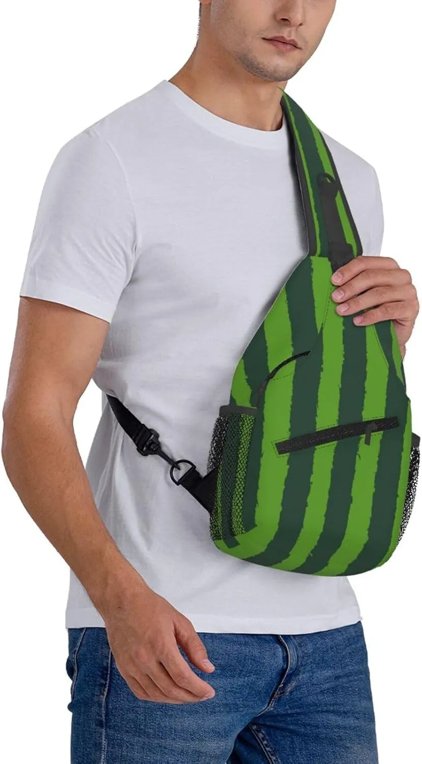 Watermelon Watermelon Skin Crossbody Bag Adjustable Sling Bag Casual Chest Bags Travel Shoulder Backpack