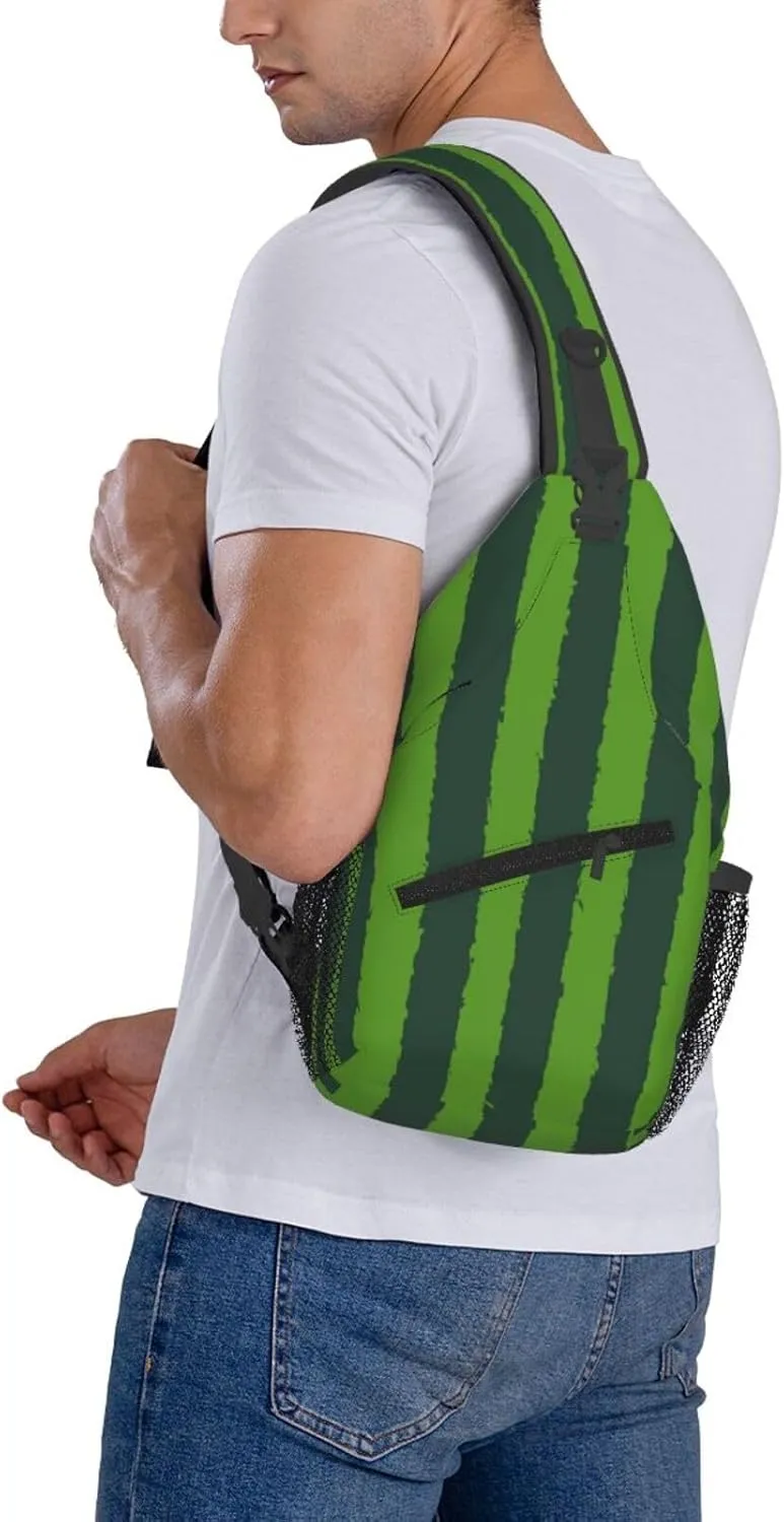 Watermelon Watermelon Skin Crossbody Bag Adjustable Sling Bag Casual Chest Bags Travel Shoulder Backpack