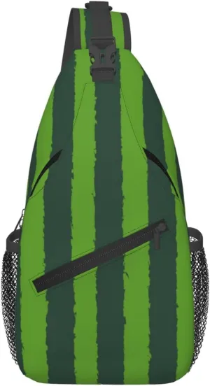 Watermelon Watermelon Skin Crossbody Bag Adjustable Sling Bag Casual Chest Bags Travel Shoulder Backpack