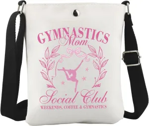 WCGXKO Gymnastics Mom Social Club Crossbody Bag Gymnastics Party Gift Gymnast Graduation Gift