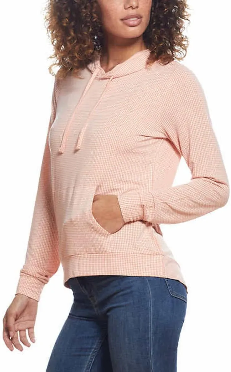 Weatherproof Vintage Women's Gingham Hoodie Long Sleeve Shirt