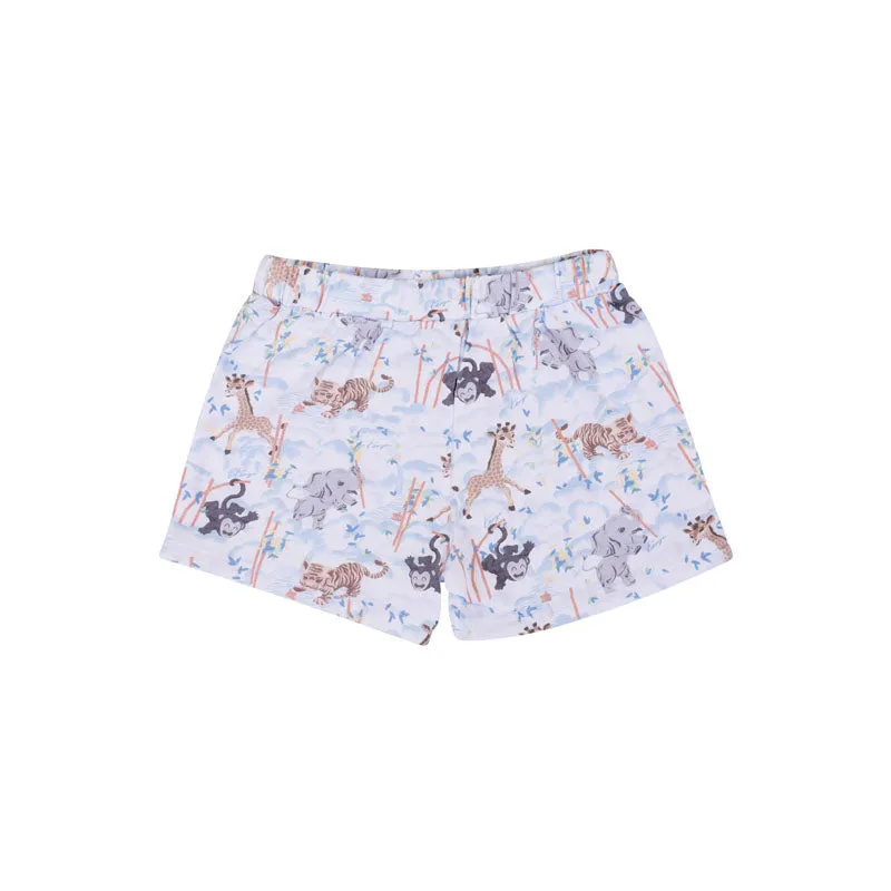 White & Blue Cotton Shorts Set