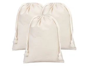 Wholasale Pouches  6"W x 8"H (15x20 cm) Cotton Muslin Bags - 100% Organic Cotton Double Drawstring - Non-Printed Cotton Muslin